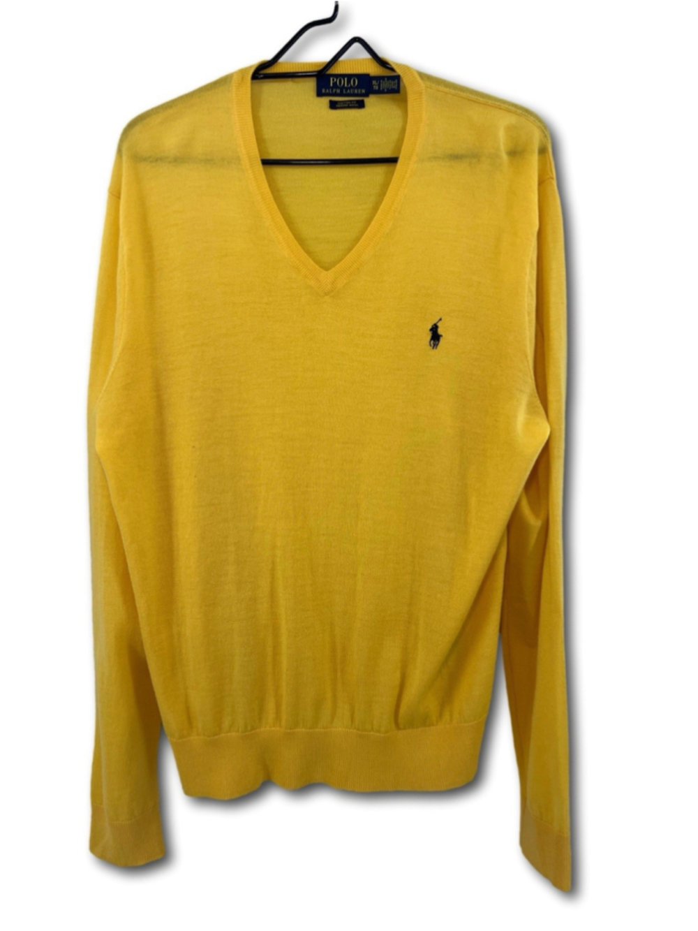 Polo Ralph Lauren Sweater Custom Fit Merino Wool Yellow Men’s Size XL Golf